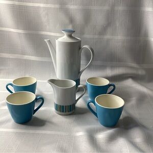 Seven piece coffee/tea set vintage sky blue retro 1960s